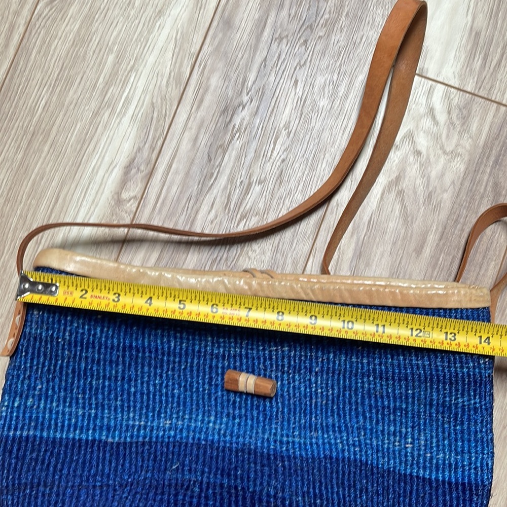 Blue Boho Natural Hand Woven Sisal Tote Crossbody Bag - Picture 10 of 11